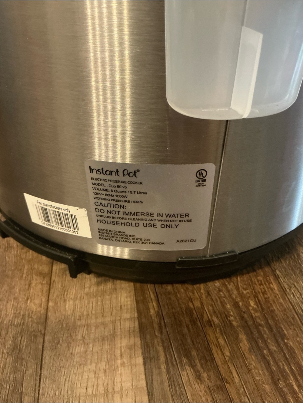 Instant Pot Duo 60 V5 6-Qt Stainless/Black 7-in-1 Multi-Cooker New No Box - Picture 4 of 9